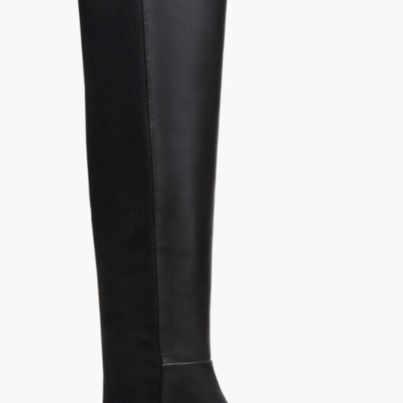 Stuart Weitzman 5050 Bold Logo Boot, black leather, size 9 - Picture 5 of 7